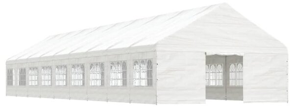 Altán se střechou bílý 20,07 x 5,88 x 3,75 m polyethylen