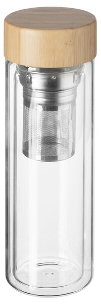 Skleněná láhev s filtrem Balu 400ml bambusové víko