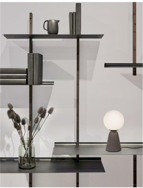 NOVA LUCE stolní lampa ZERO šedý beton a opálové sklo G9 1x5W 230V IP20 bez žárovky 9577010