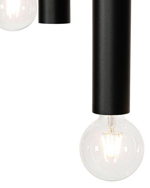 Designové závěsné svítidlo černé oválné 7-světlo - Tuba