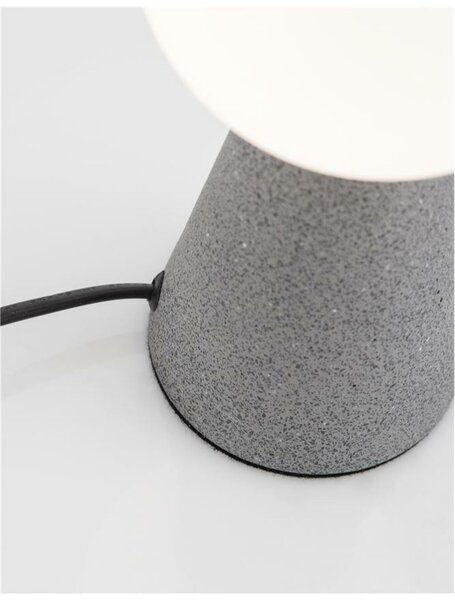 NOVA LUCE stolní lampa ZERO šedý beton a opálové sklo G9 1x5W 230V IP20 bez žárovky 9577010