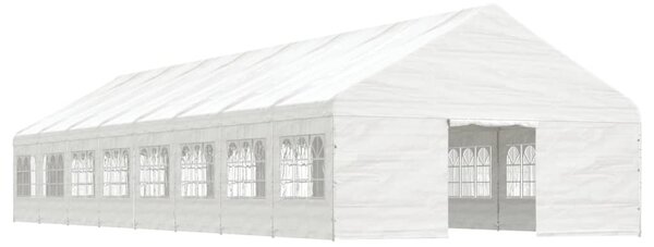 Altán se střechou bílý 17,84 x 5,88 x 3,75 m polyethylen