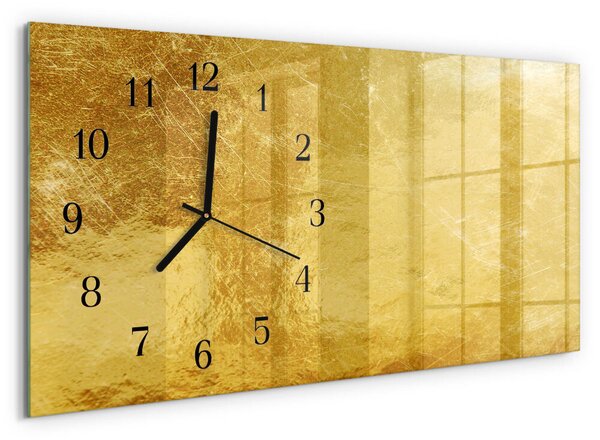 Skleněné hodiny horizontální Kovová textura zsppc-60x30-00295371