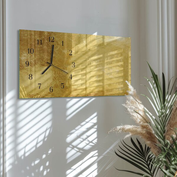 Skleněné hodiny horizontální Kovová textura zsppc-60x30-00295371