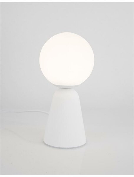 NOVA LUCE stolní lampa ZERO bílá sádra a opálové sklo G9 1x5W 230V IP20 bez žárovky 9577011