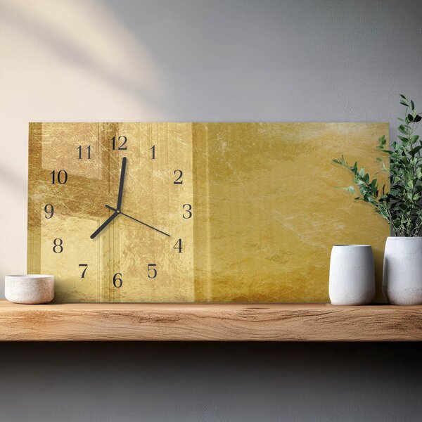 Skleněné hodiny horizontální Kovová textura zsppc-60x30-00295371