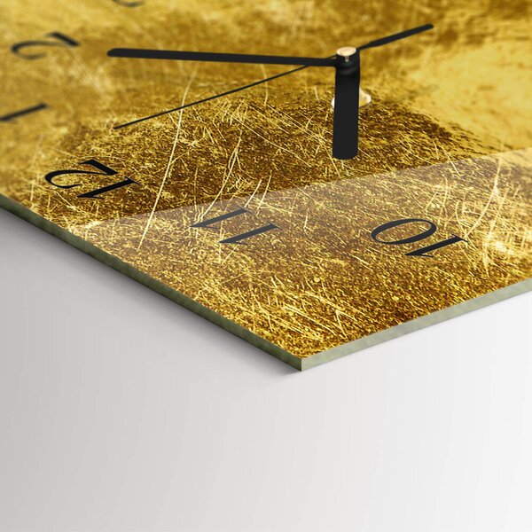 Skleněné hodiny horizontální Kovová textura zsppc-60x30-00295371