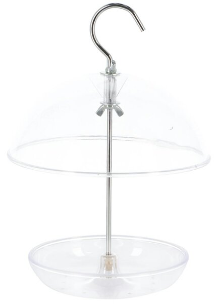 Závěsné krmítko pro ptáky Round, 21,5x15,5 cm, plast, transparentní