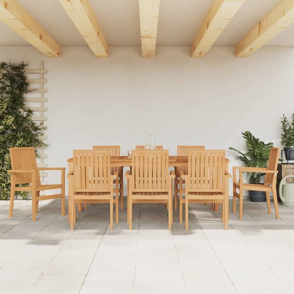 Stohovatelné zahradní židle 8 ks 56,5x57,5x91 cm masivní teak