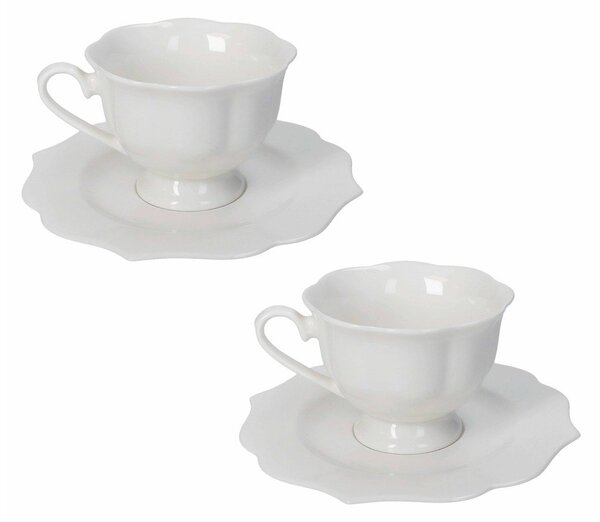 Bílé šálky v sadě 2 ks z kostního porcelánu 170 ml Queen – Brandani