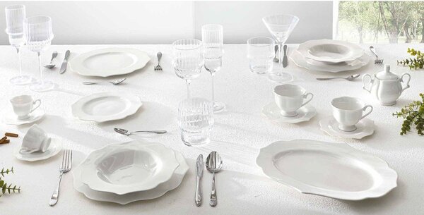 Bílé šálky v sadě 2 ks z kostního porcelánu 170 ml Queen – Brandani