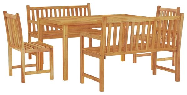 5dílný zahradní jídelní set masivní teakové dřevo