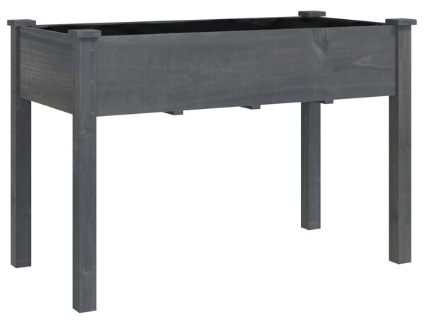Truhlík na kolečkách s vložkou šedý 118x59x80 cm masivní jedle