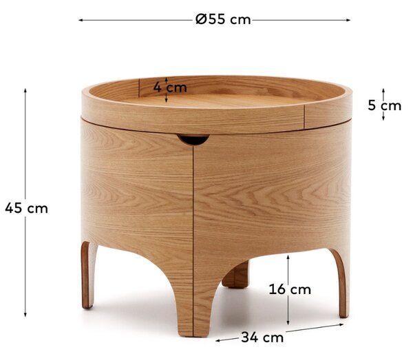 Dřevěný noční stolek Kave Home Octavia 55 cm