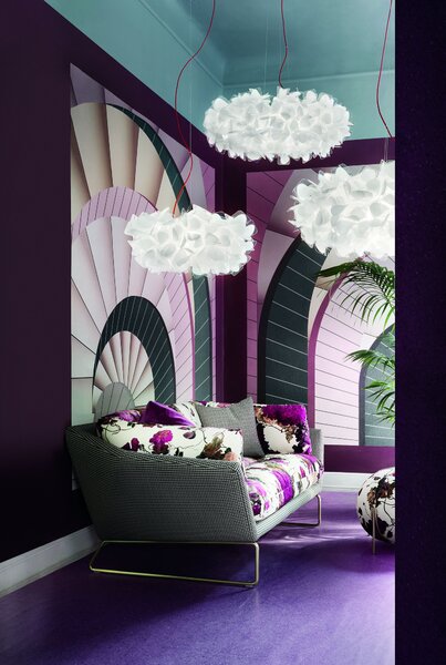 SLAMP CLISS00PXL01R00000EU Clizia Pixel, designové svítidlo s červeným kabelem, 2x12W E27, prům. 53cm