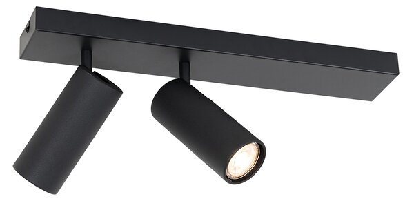 Chytrý stropní reflektor černý 2-světla nastavitelný vč. 2 Wifi GU10 50mm - Renna