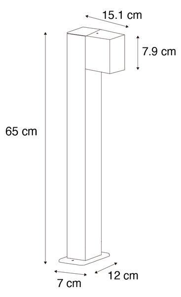Průmyslová stojací venkovní lampa rezavě hnědá 65 cm IP44 - Baleno