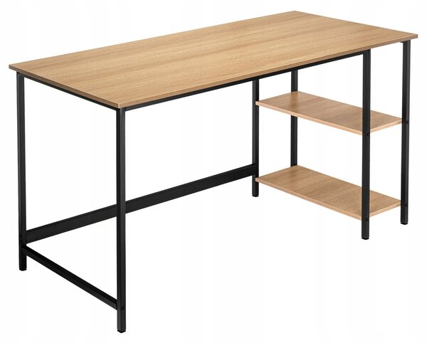 Obdélníkový psací stůl LoftInspired 140 x 60 x 73,5 cm černý, dub