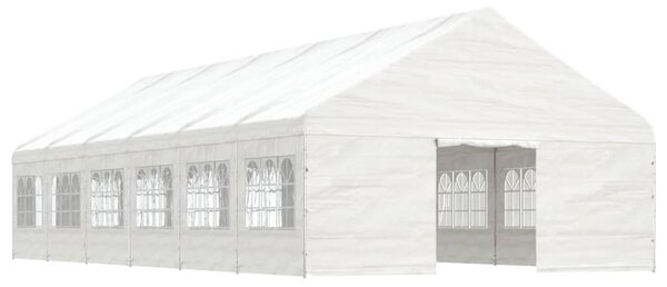 Altán se střechou bílý 13,38 x 5,88 x 3,75 m polyethylen