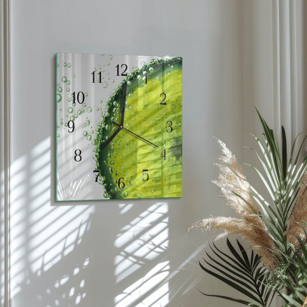 Skleněné hodiny na stěnu Uhličitan vápenatý zskc-30x30-00178854