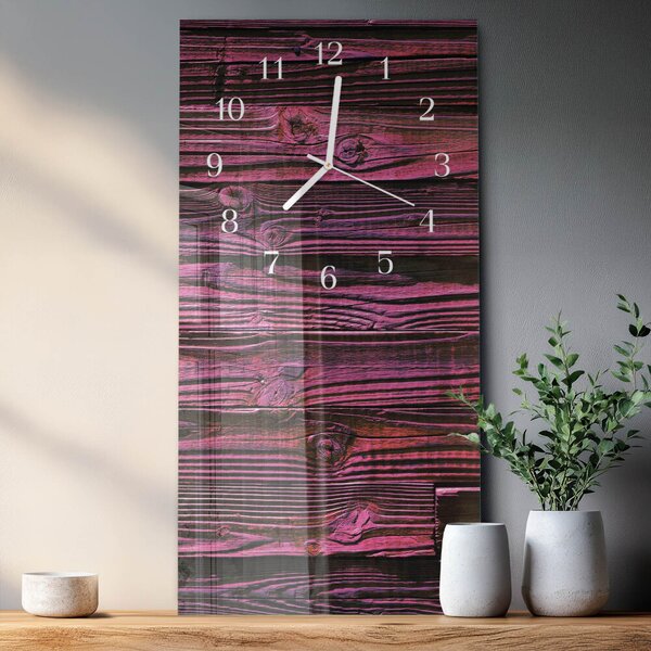 Skleněné hodiny vertikální Dřevěné panely zsppb-30x60-00080721