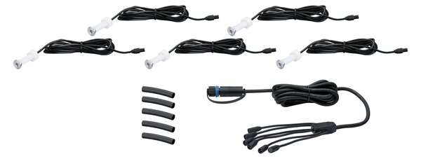 Paulmann 93694 Plug&Shine Micro Pen, rozšiřovací set šroubovacích svítidel do terasy 5x0,22W LED 3000K stmívatelné, IP67