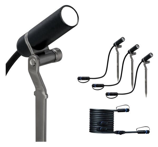 Paulmann 94156 Plug&Shine Plantini, rozšiřující set zahradních reflektorů 3x2,5W LED 3000K stmívatelné, IP65