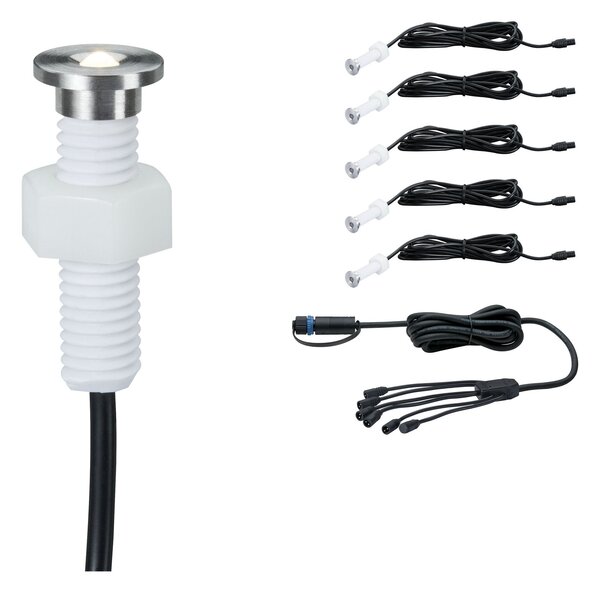 Paulmann 93694 Plug&Shine Micro Pen, rozšiřovací set šroubovacích svítidel do terasy 5x0,22W LED 3000K stmívatelné, IP67