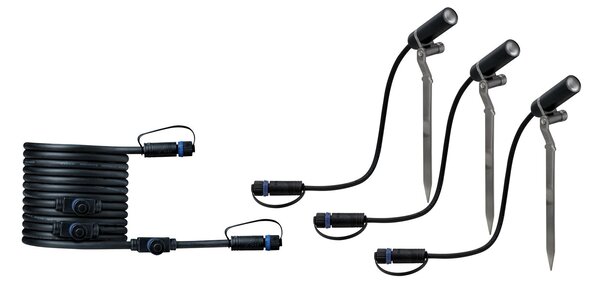 Paulmann 94156 Plug&Shine Plantini, rozšiřující set zahradních reflektorů 3x2,5W LED 3000K stmívatelné, IP65