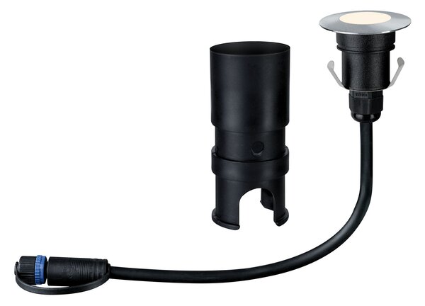 Paulmann 93951 Plug&Shine Mini, zápustné svítidlo do exteriéru 1x2,5W LED 3000K stmívatelné, stříbrná, IP65