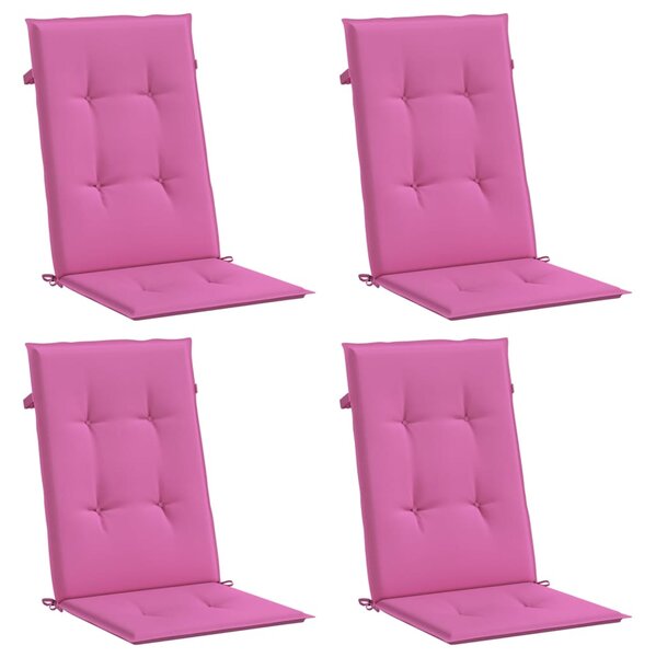 Podušky na židli s vysokým opěradlem 4 ks růžové textil