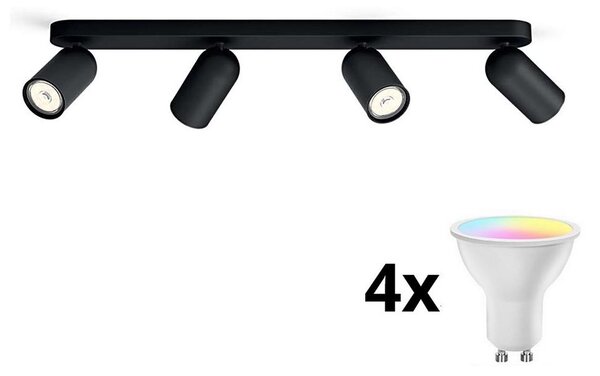 Philips - LED RGBW Stmívatelné bodové svítidlo 4xGU10/4,8W/230V3000K černá + DO