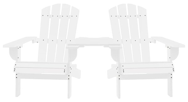 Zahradní židle Adirondack s čajovým stolkem masivní jedle bílé