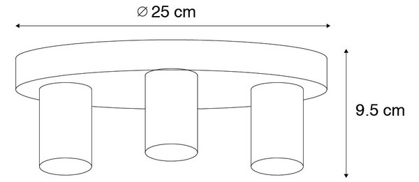 Moderní stropní svítidlo bronzové kulaté - Facil