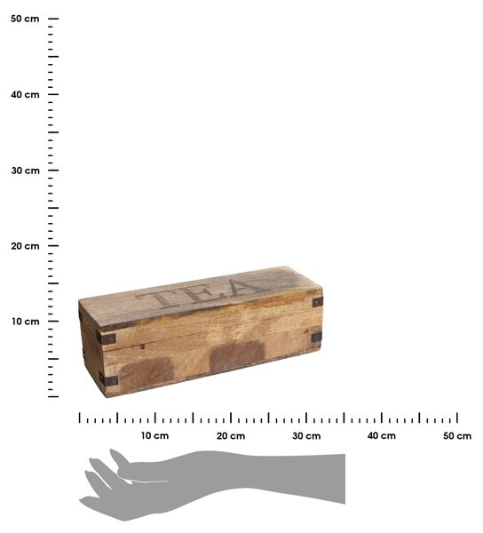 Dřevěný organizér na čaj Mango Wood, 32x10x9, 5 cm