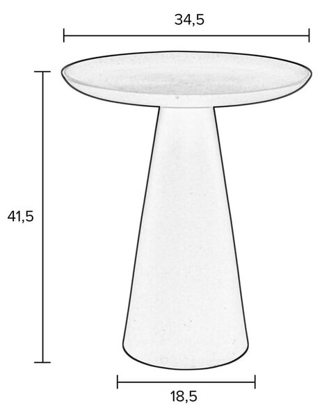 Béžový hliníkový odkládací stolek White Label Ringar, ø 34,5 cm