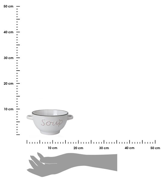 Kameninová miska na polévku Soup 650 ml bílá