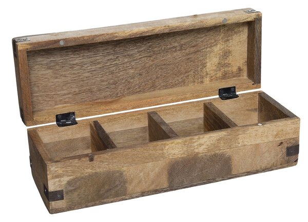 Dřevěný organizér na čaj Mango Wood, 32x10x9, 5 cm