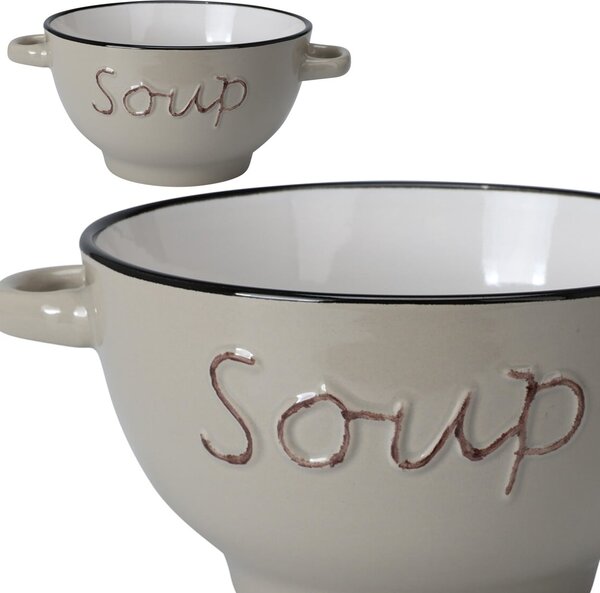 Kameninová miska na polévku Soup 650 ml béžová