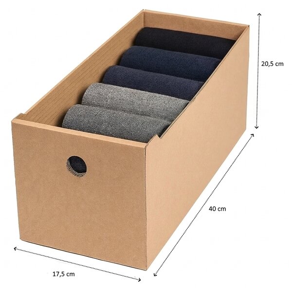 KARTON PAK Úložné boxy na oblečení, organizéry do skříně EKO KARTON 18x40x21cm - zásuvka