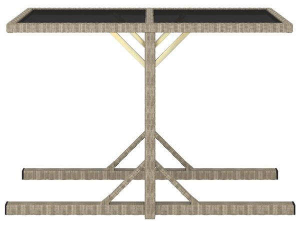 Zahradní stůl béžový 110 x 53 x 72 cm sklo a polyratan