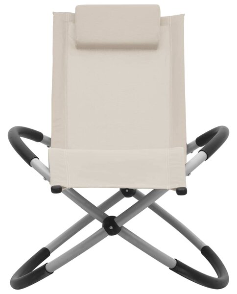 Dětské zahradní lehátko ocel krémové