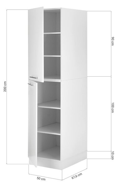 VÍCEÚČELOVÁ SKŘÍŇ, bílá, 50/200/67,6 cm Respekta - Online Only kuchyňské skříňky, Online Only