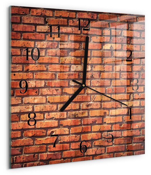 Skleněné hodiny na stěnu Cihlová zeď zskc-30x30-00184780