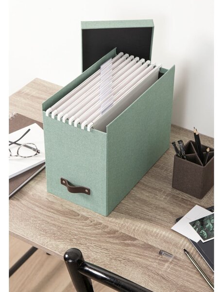 Zelený kartonový organizér na dokumenty Johan Canvas Paper Laminate – Bigso