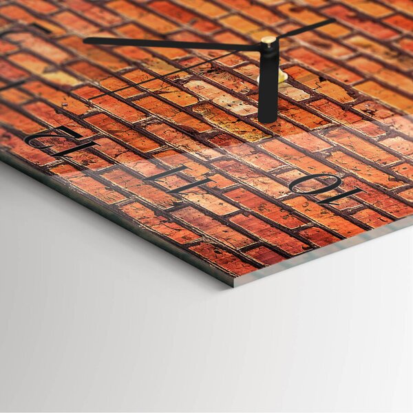 Skleněné hodiny na stěnu Cihlová zeď zskc-30x30-00184780