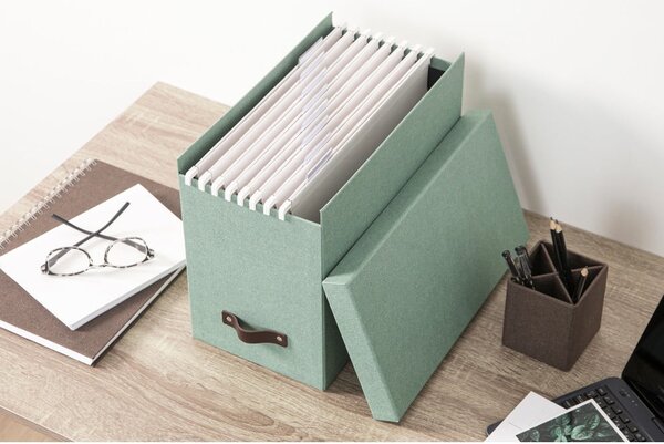 Zelený kartonový organizér na dokumenty Johan Canvas Paper Laminate – Bigso