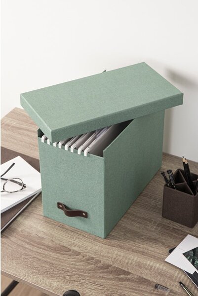 Zelený kartonový organizér na dokumenty Johan Canvas Paper Laminate – Bigso