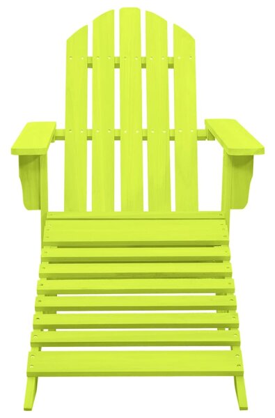 Zahradní židle Adirondack s podnožkou masivní jedle zelená