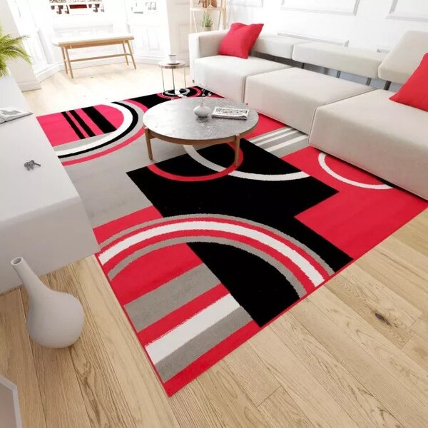 Makro Abra Kusový koberec moderní MAYA Z897A červený šedý Rozměr: 120x170 cm